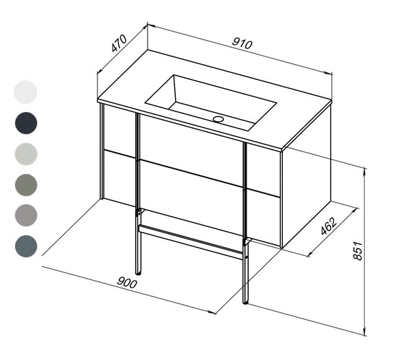 тумба с раковиной ALLEN BRAU REALITY 90